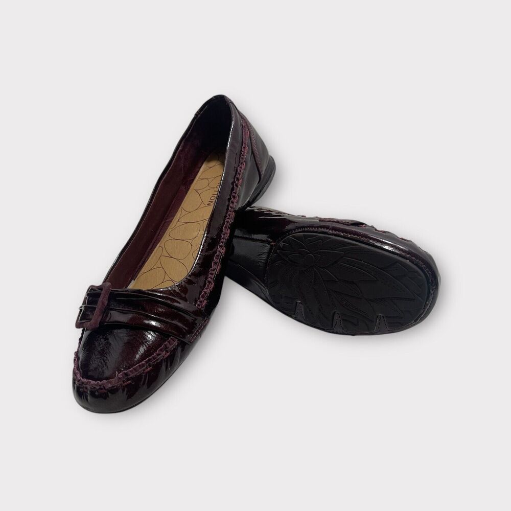 Kenneth Cole Reaction Mocaroni PA Flats Mocs Cranberry Patent Leather Loafers 9M